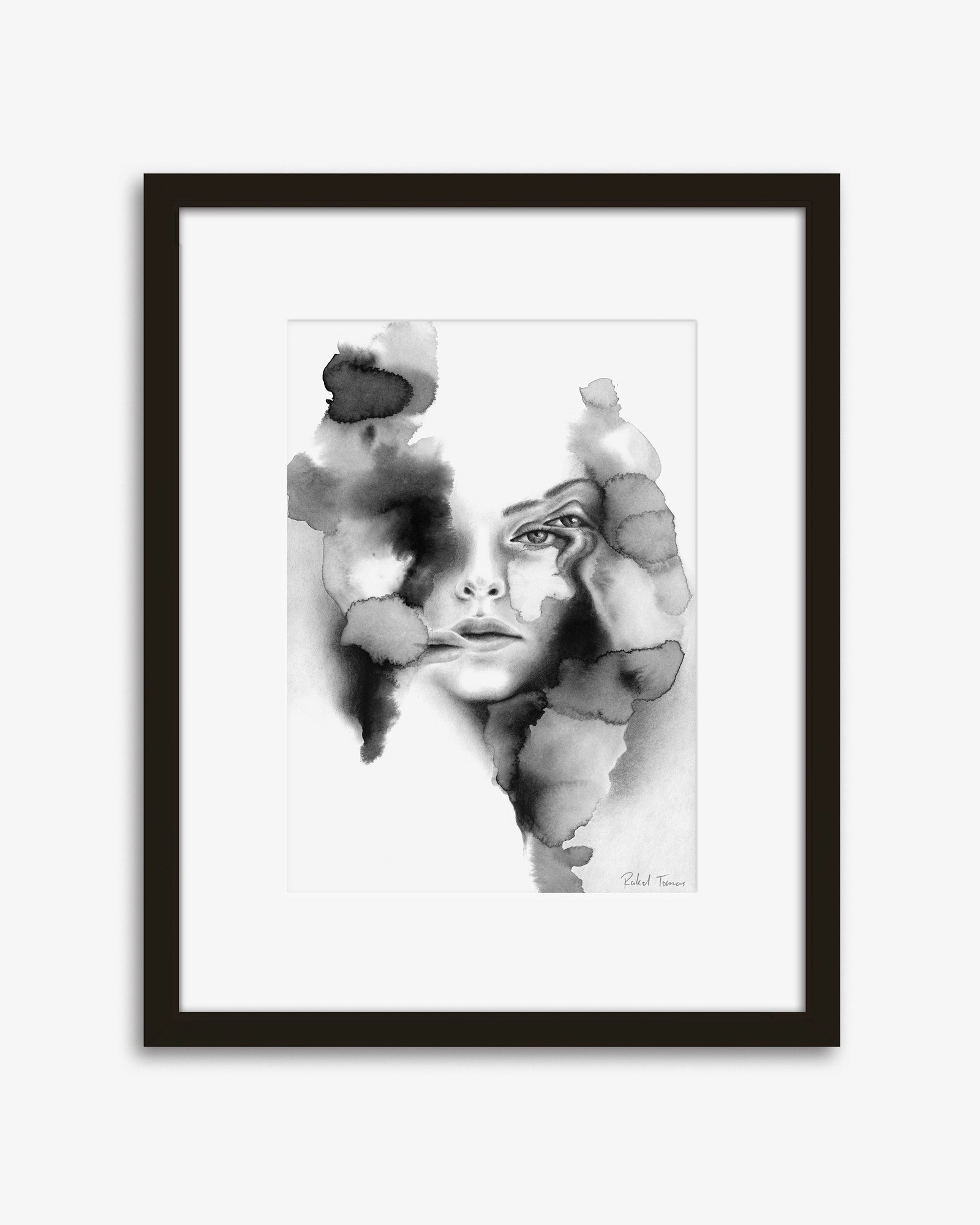 Surrealistic pencil drawing of the female body by Rakel Tomas 