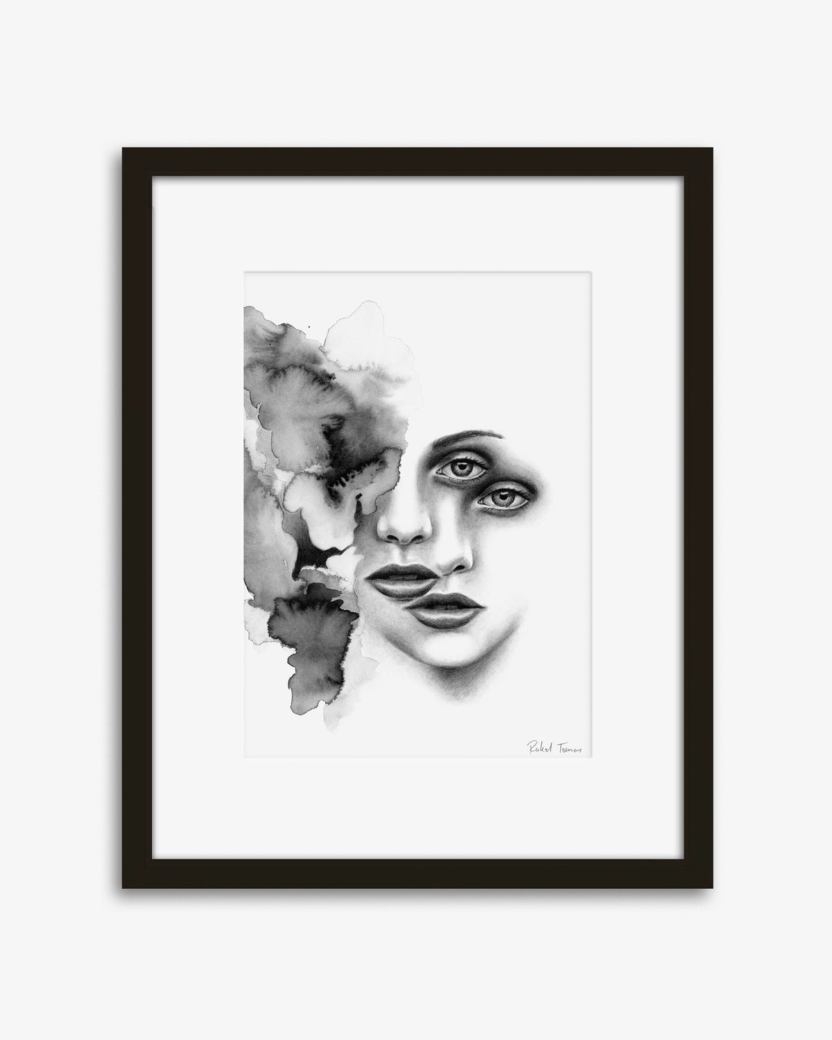 Surrealistic pencil drawing of the female body by Rakel Tomas