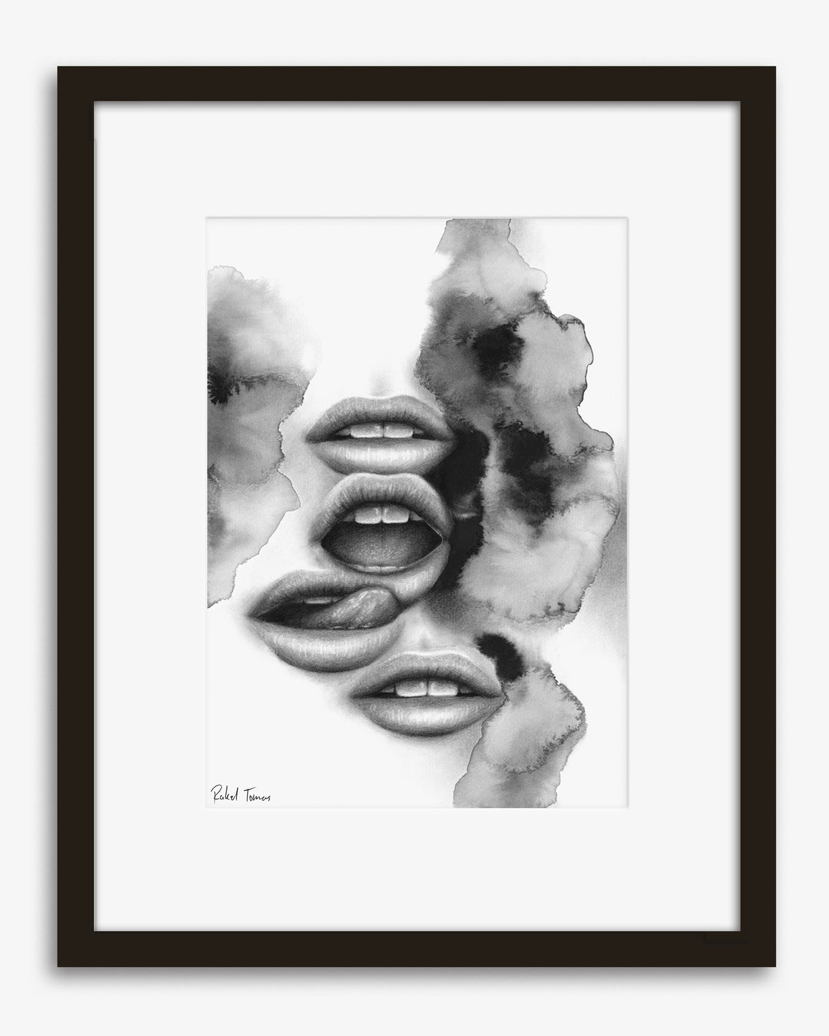 Surrealistic pencil drawing of the female body by Rakel Tomas 