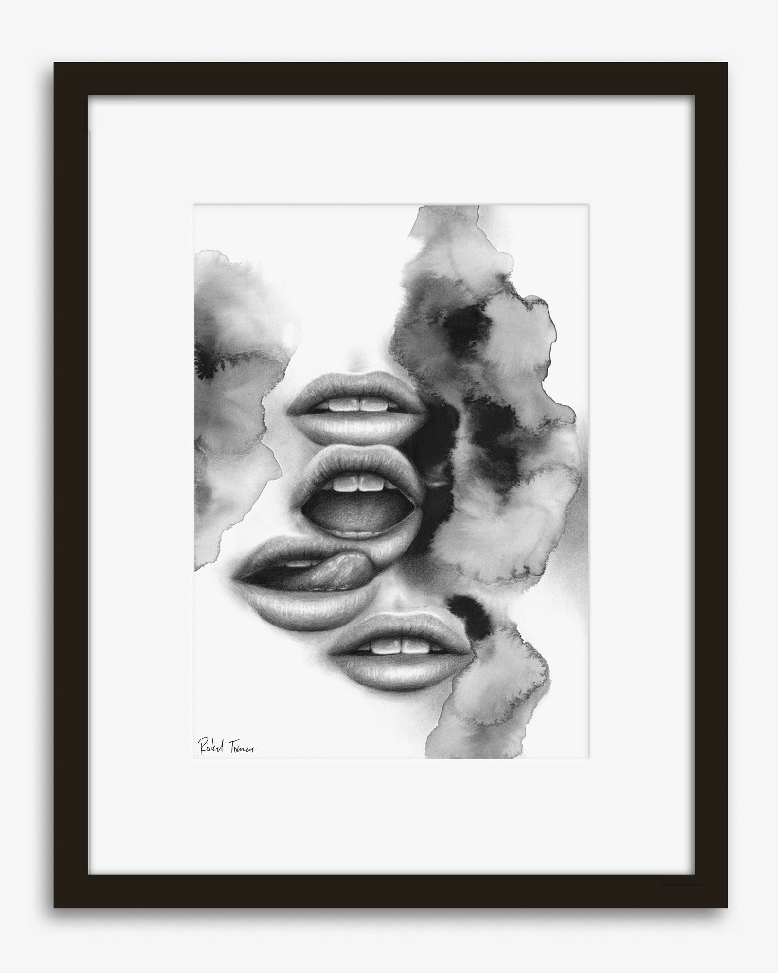 Surrealistic pencil drawing of the female body by Rakel Tomas 