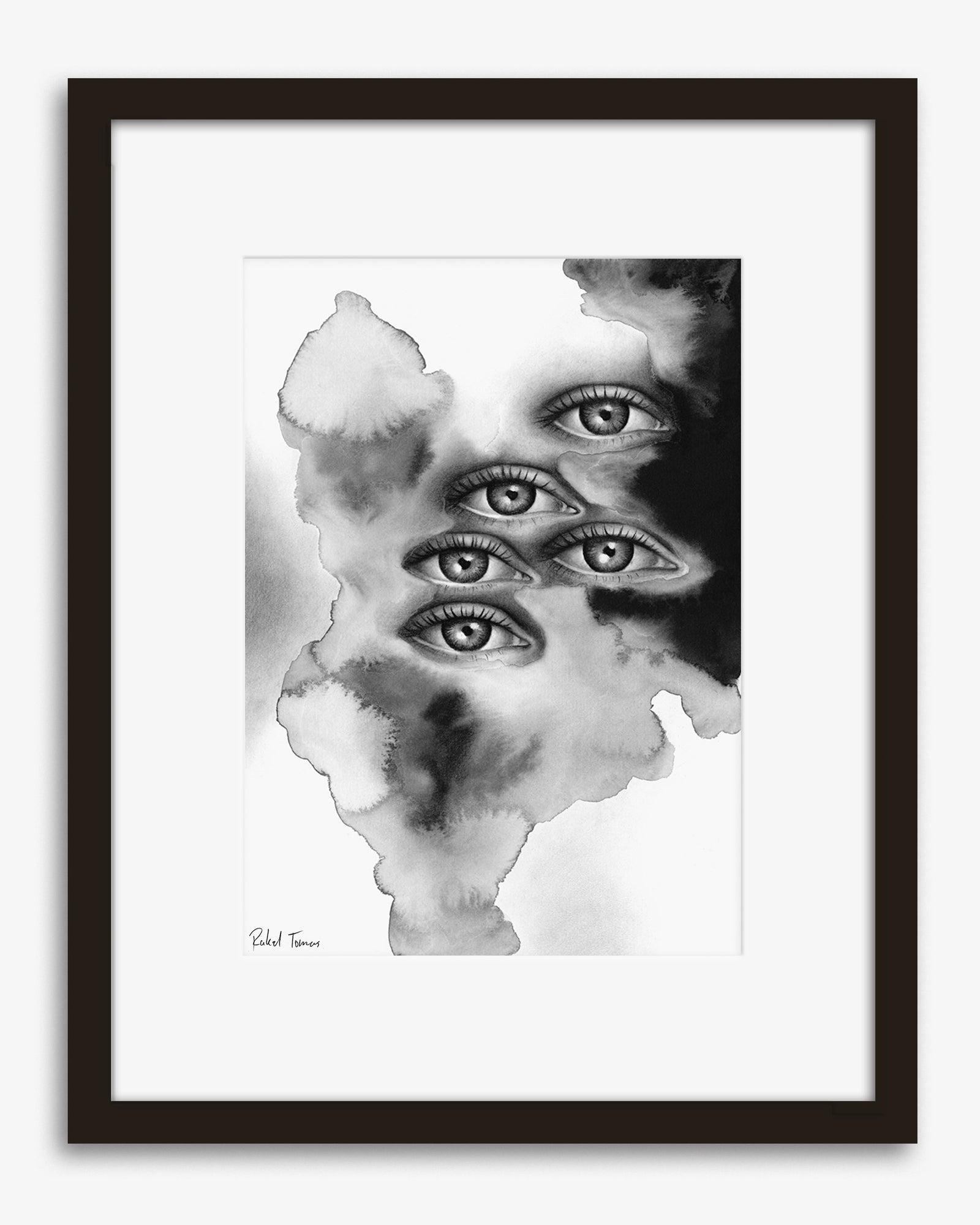 Surrealistic pencil drawing of the female body by Rakel Tomas 