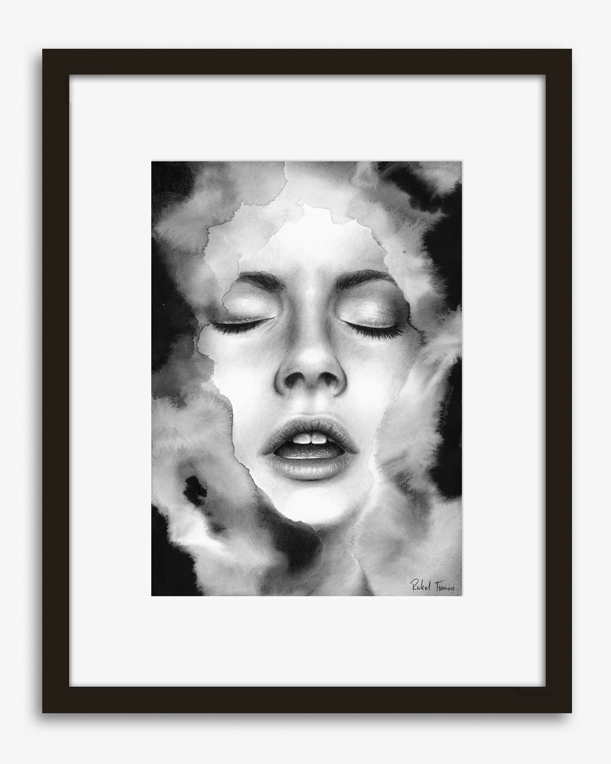 Surrealistic pencil drawing of the female body by Rakel Tomas 