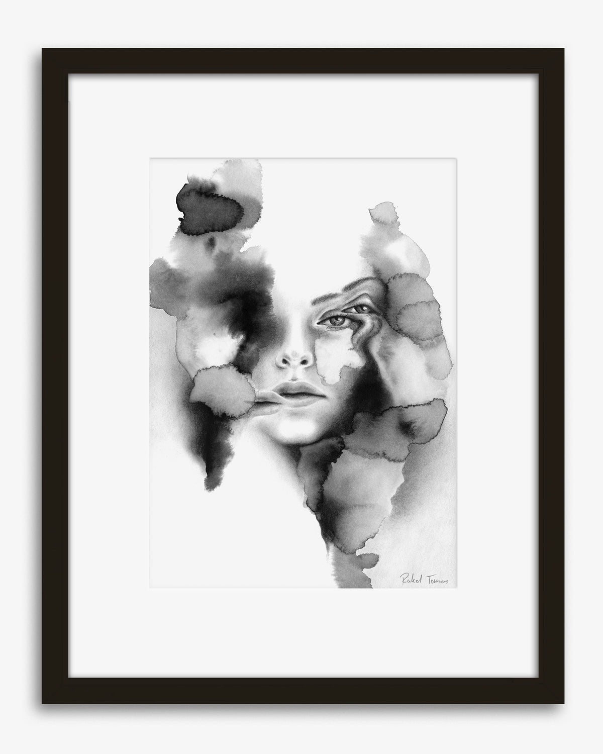 Surrealistic pencil drawing of the female body by Rakel Tomas 